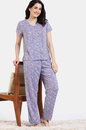 Buy Zivame Floral Pop Woven Pyjama Set - Dutch Canal